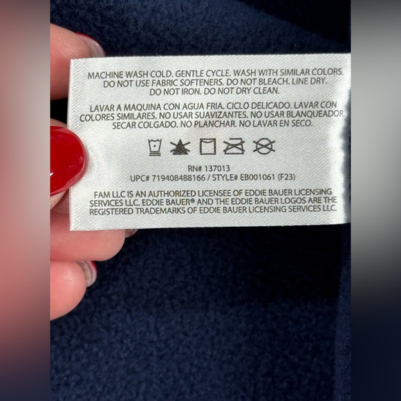 Eddie Bauer Men's Heathered Blue Fleece Pullover Sweater XL - Picture 13 of 13